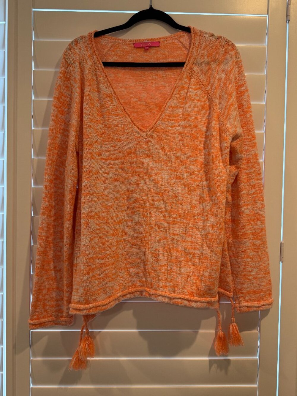 Good Condition - Lilly Pulitzer - XXL - Beach Pullover Sweater - Orange & White